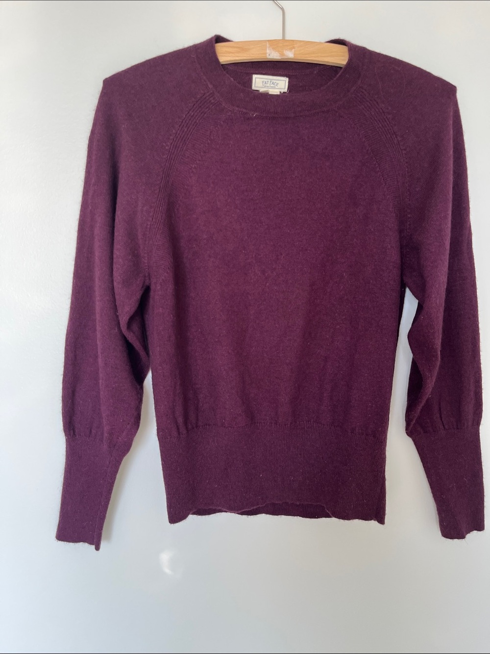 FatFace UK Plum Crewneck Sweater, with Dolman Sleeves, size 6 US